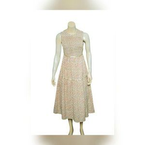 Doen Dress S 4 Women's Casual Sleeveless Floral Printed Smocked Tiered NEW 26031